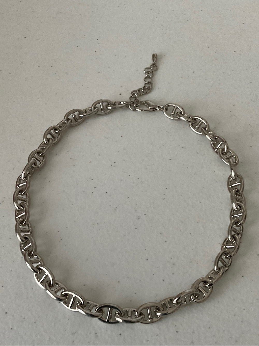 Silver Anchor Link Chain Necklace